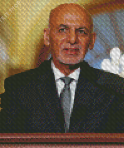 Afghan President Ashraf Ghani Diamond Painting