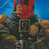 Judge Dredd Holding Gun Diamond Painting