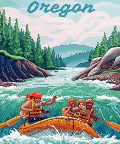Oregon Rafting Poster Diamond Painting