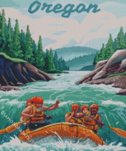 Oregon Rafting Poster Diamond Painting