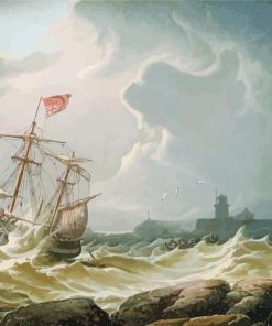Ship In Storm Diamond Painting