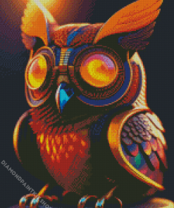Big Eyed Mechanical Owl Diamond Painting