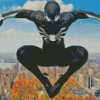Black Spiderman Cartoon Diamond Painting
