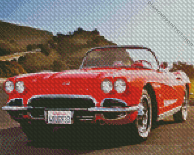 Red 1962 Chevrolet Corvette Diamond Painting