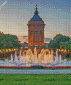 The Water Tower In Mannheim Germany Diamond Painting