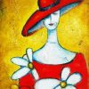Vinatge Red Hat Lady Diamond Painting
