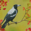 Australian Magpies On Stick Diamond Painting