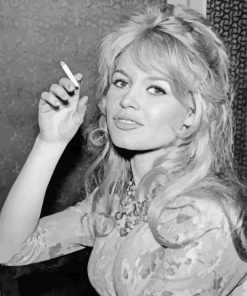Black and White Actress Brigitte Bardot Diamond Painting
