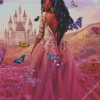 Black Princess And Butterflies Diamond Painting