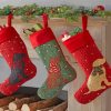 Dog Christmas Stockings Diamond Painting