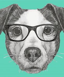 Dog With Glasses Diamond Painting