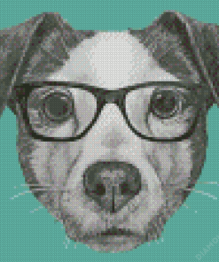 Dog With Glasses Diamond Painting