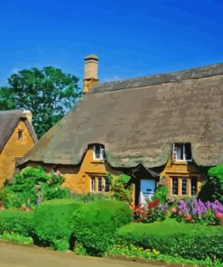 England Cotswold Cottage Thatch Diamond Painting