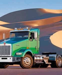 Green Truck In Desert Diamond Painting