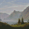 Landschaft mit Gebirgssee Diamond Painting