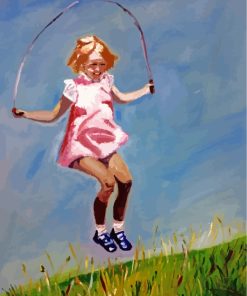 Little Girl Jumping Rope Diamond Painting