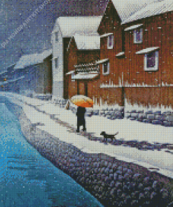 Snow At Handa Hasui Kawase Diamond Painting