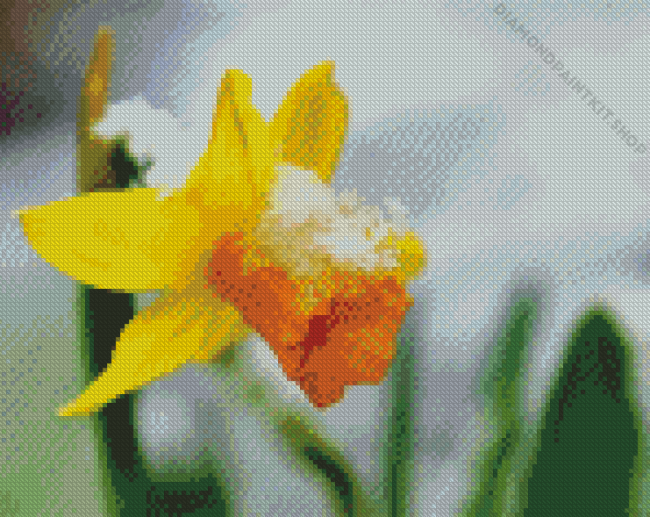 Spring Flower In Snow Diamond Painting