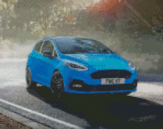 Blue Fiesta ST Car Diamond Painting