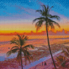 Coconut Trees Sunset Diamond Painting