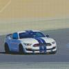 White And Blue Mustang Diamond Painting