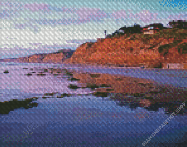 House On A Cliff Sunset Diamond Painting