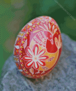 Pysanky With Rooster Diamond Painting
