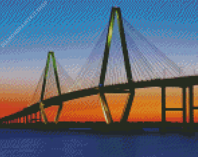 Ravenel Bridge Sunset Diamond Painting