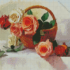 Basket Of Roses Diamond Painting