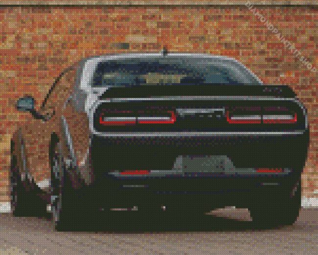 Black Dodge Challenger Hellcat Redeye Diamond Painting