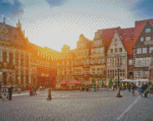 Bremen At Sunset Diamond Painting