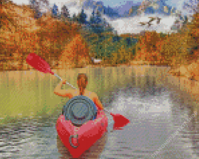 Canoe Girl Diamond Painting