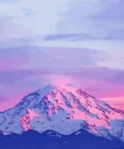 Cascade Range Pink Sky Diamond Painting