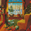 Christmas Celebration Fireplace Diamond Painting