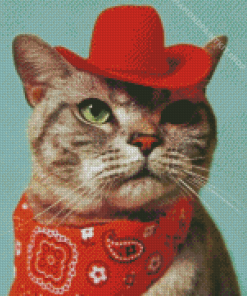 Cool Cat In Hat Diamond Painting