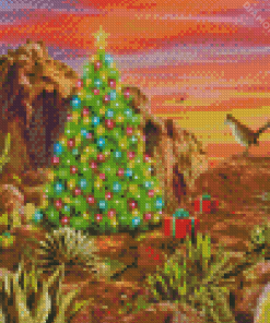 Desert Christmas Sunset Diamond Painting