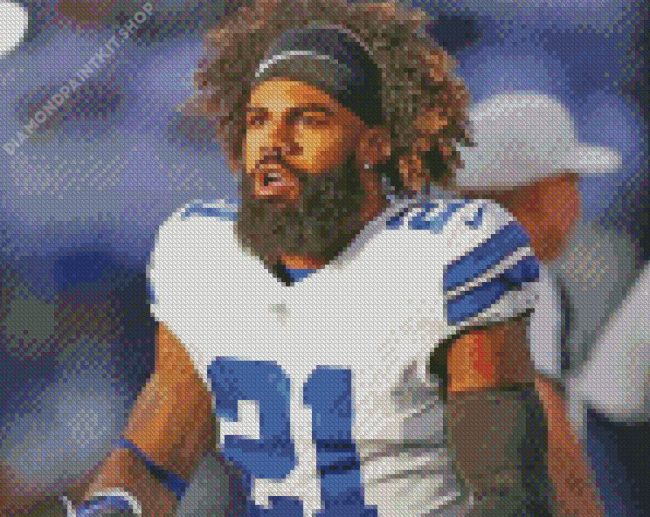 Ezekiel Elliott Running Back Diamond Painting