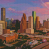 Houston City Sunset Diamond Painting