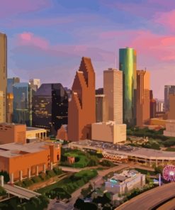 Houston City Sunset Diamond Painting