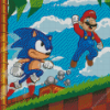 Mario And Sonic Game Characters Diamond Painting