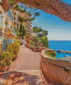 Monaco Seaside Buildings Diamond Painting