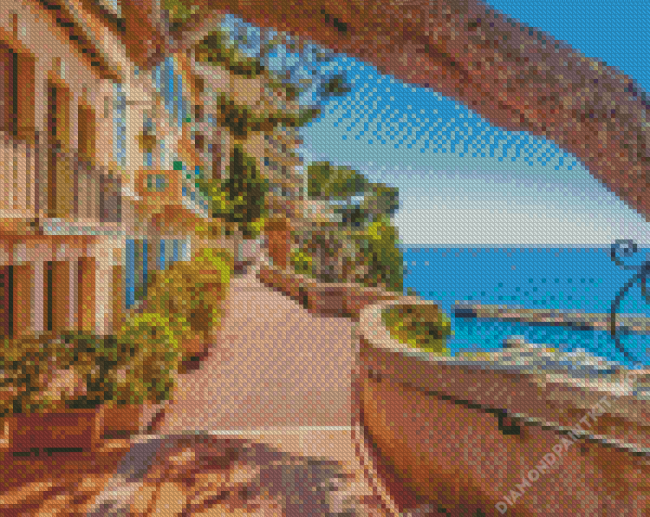 Monaco Seaside Buildings Diamond Painting