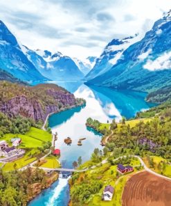 Norway Fjord Landscape Diamond Painting