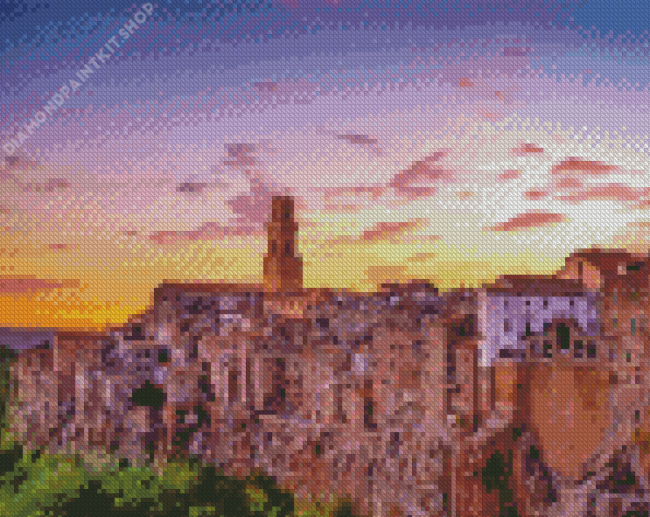 Pitigliano Sunset Diamond Painting