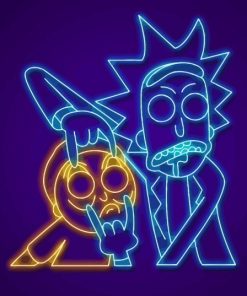 Rick and Morty Neon Diamond Painting