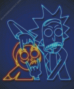 Rick and Morty Neon Diamond Painting