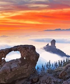 Roque Nublo And Arch Gran Canaria Diamond Painting
