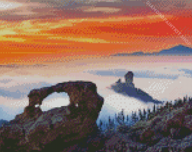 Roque Nublo And Arch Gran Canaria Diamond Painting