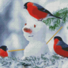 Snowman With Birds Diamond Painting