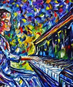 abstract Woman Playing Piano Diamond Painting